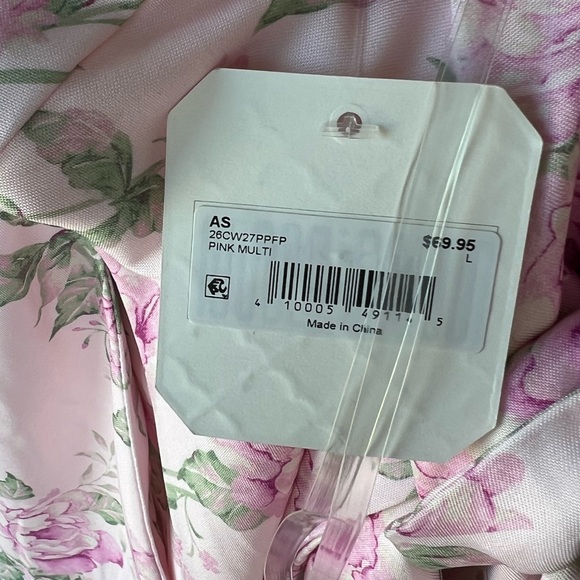Altar’d State pink floral Kaylee tie back mini dress Women’s sz L NWT - Picture 5 of 7